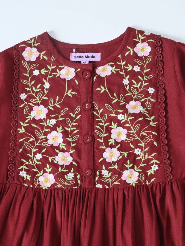 Bella_Moda_Cotton_Woven_Full_Puffed_Sleeves_Floral_Embroidered_Dress