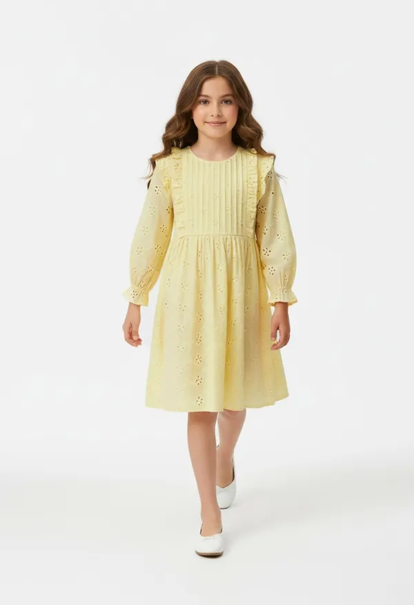 Bella_Moda_Cotton_Woven_Three_Fourth_Puffed_Sleeves_Floral_Designed_Dress