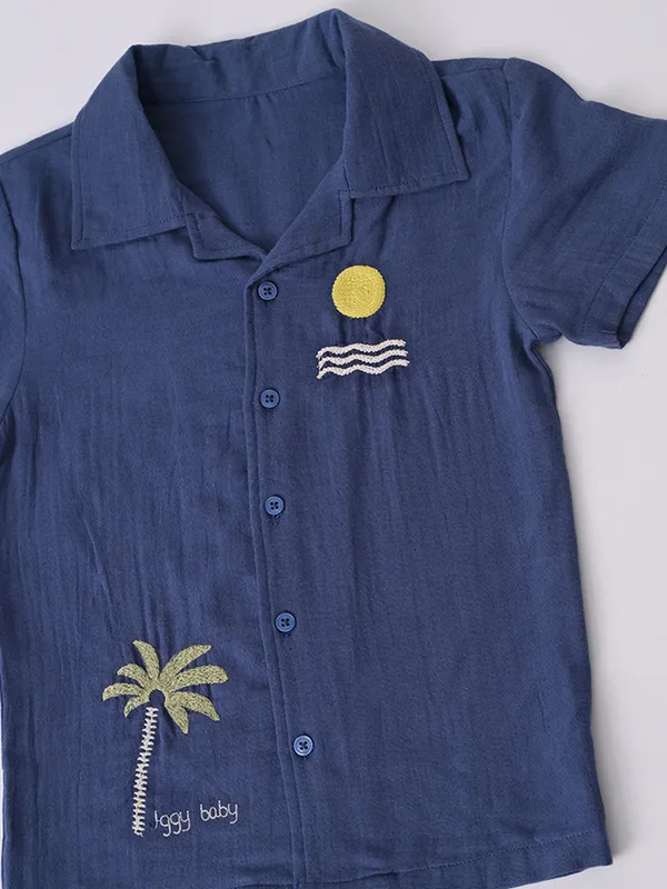 Bella_Moda_Cotton_Woven_Boys_Embroidered_Clothing_Set_Blue