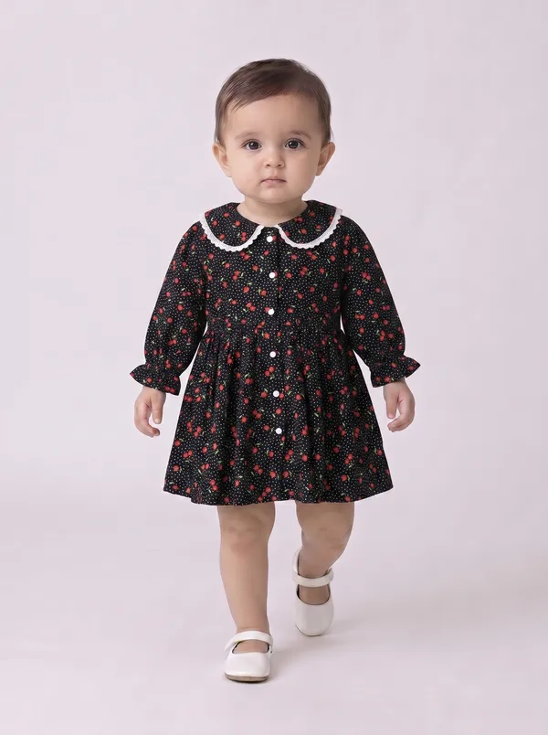 Baby_Girls_Floral_Printed_Cottonwoven_Dress_With_Peter_Pan_Collar_Black