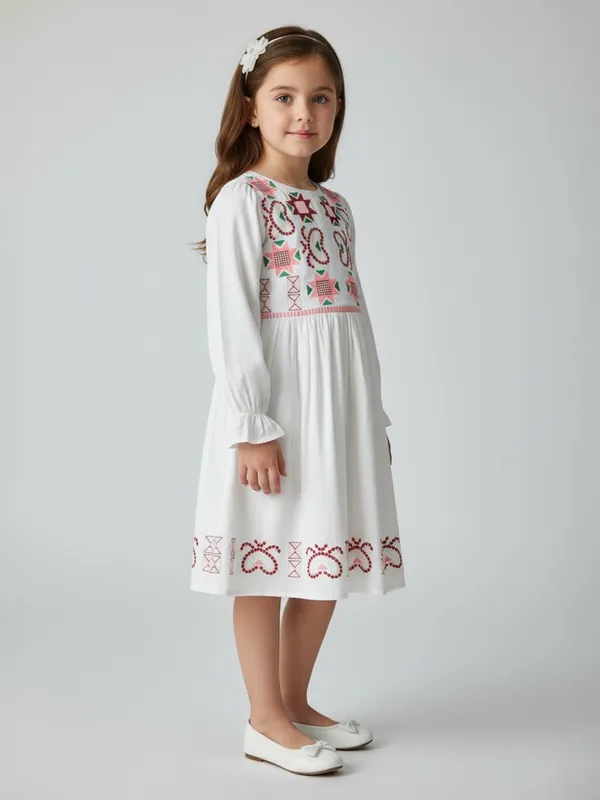 Bella_Moda_Girls_Woven_Embroidered_Long_Sleeve_Fit_And_Flare_Dress
