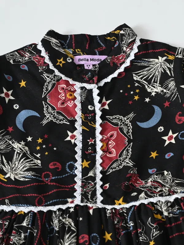 Bella_Moda_Cotton_Full_Sleeeves_Fit_And_Flare_Printed_Dress_Black