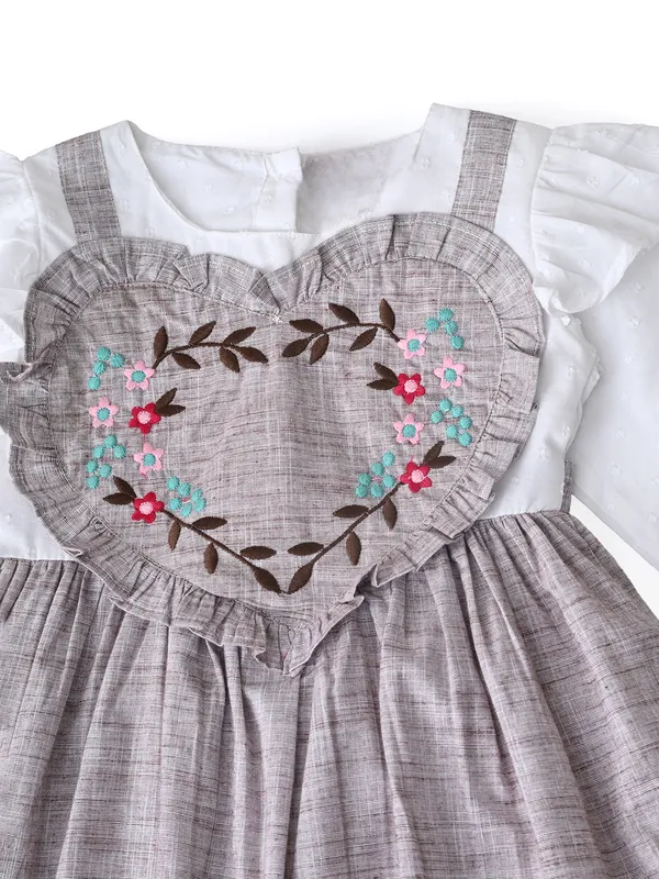Girls_Floral_Embroidered_Cotton_Woven_Dress_With_Full_Sleeves_Brown