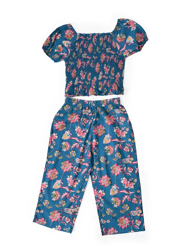 Bella_Moda_Cotton_Woven_Floral_Print_Smocked_Puff_Sleeve_Coordinating_Top_And_Pants_Set