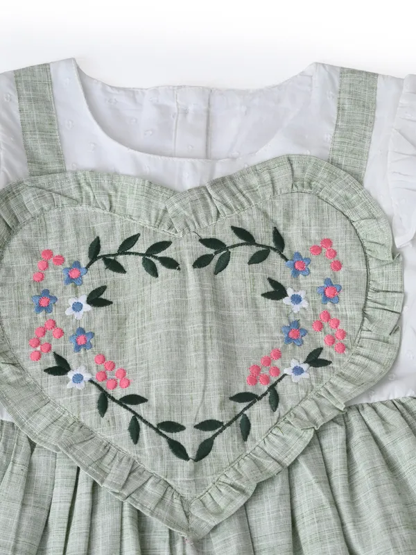 Girls_Floral_Embroidered_Cotton_Woven_Dress_With_Full_Sleeves_Green