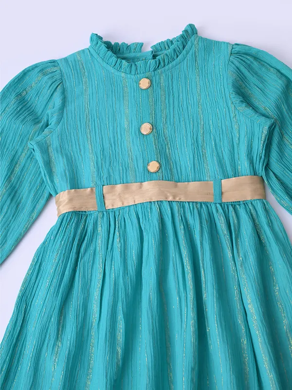 Bella_Moda_Girls_Fancy_Full_Sleeve_Dress_With_Contrast_Cuff_And_Belt
