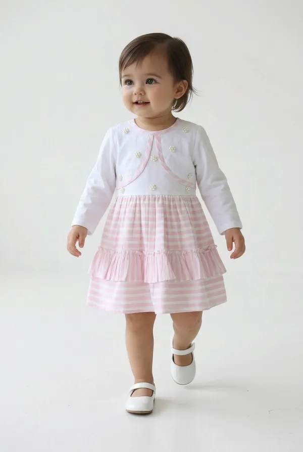 Bella_Moda_Baby_Girls_Striped_Dress_With_Embellished_Yoke_And_Frill_Hem