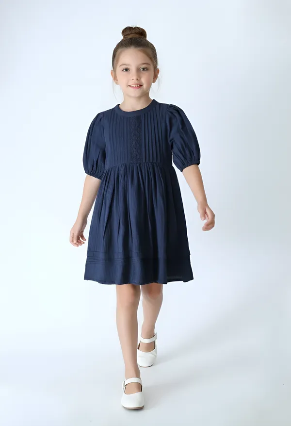 Bella_Moda_Cotton_Woven_Solid_Pleated_Yoke_Puff_Sleeve_Fit_And_Flare_Dress