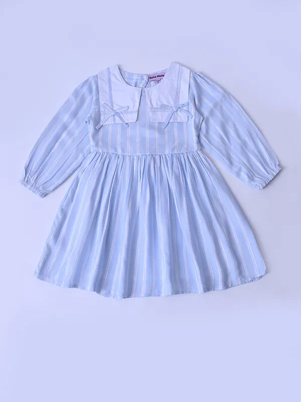 Bella_Moda_Baby_Girls_Striped_Dress_With_Peter_Pan_Collar_And_Bow_Detail