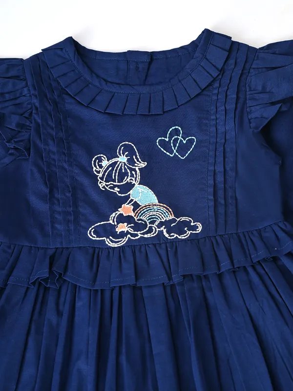 Baby_Girls_Embroidered_Cotton_Dress_With_Full_Sleeves_And_Floral_Print_Blue