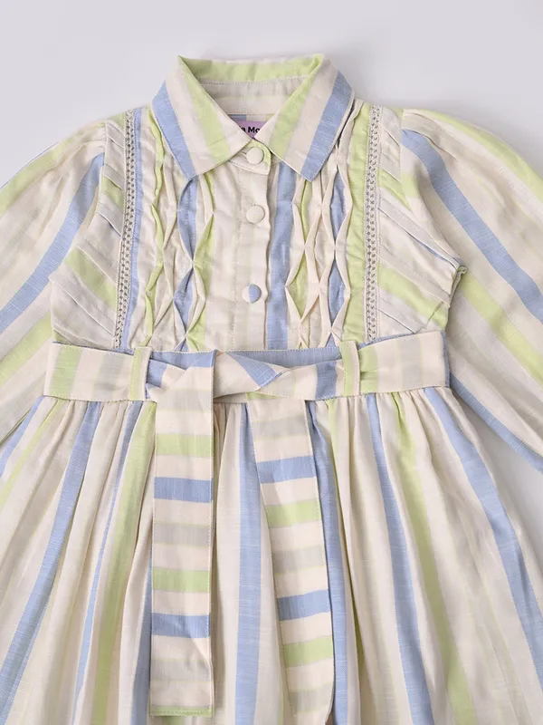 Bella_Moda_Baby_Girls_Striped_Dress_With_Shirt_Collar,_Pintuck_Detail_And_Waist_Tie