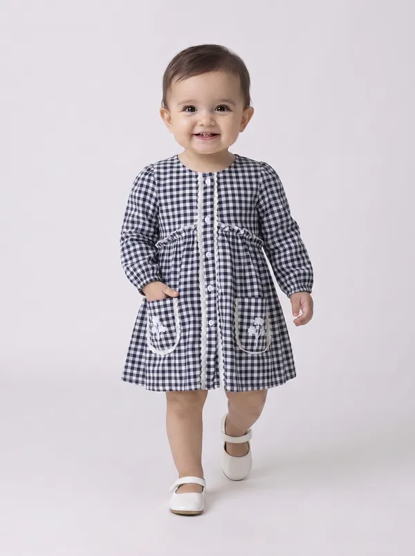 Baby_Girls_Checked_Cotton_Dress_With_Embroidered_Pockets_Black