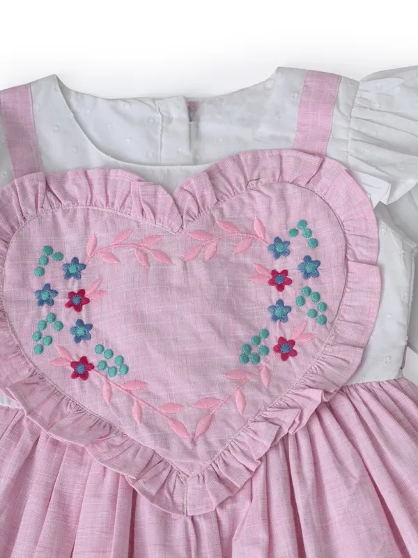 Girls_Floral_Embroidered_Cotton_Woven_Dress_With_Full_Sleeves_Pink