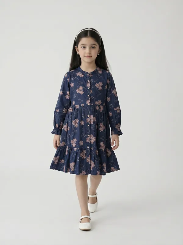 Bella_Moda_Cotton_Woven_Floral_Printed_Mandarin_Collar_Full_Sleeve_Fit_And_Flare_Dress