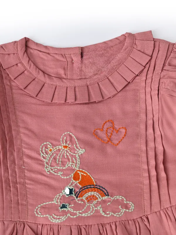 Baby_Girls_Embroidered_Cotton_Dress_With_Full_Sleeves_And_Floral_Print_Rust