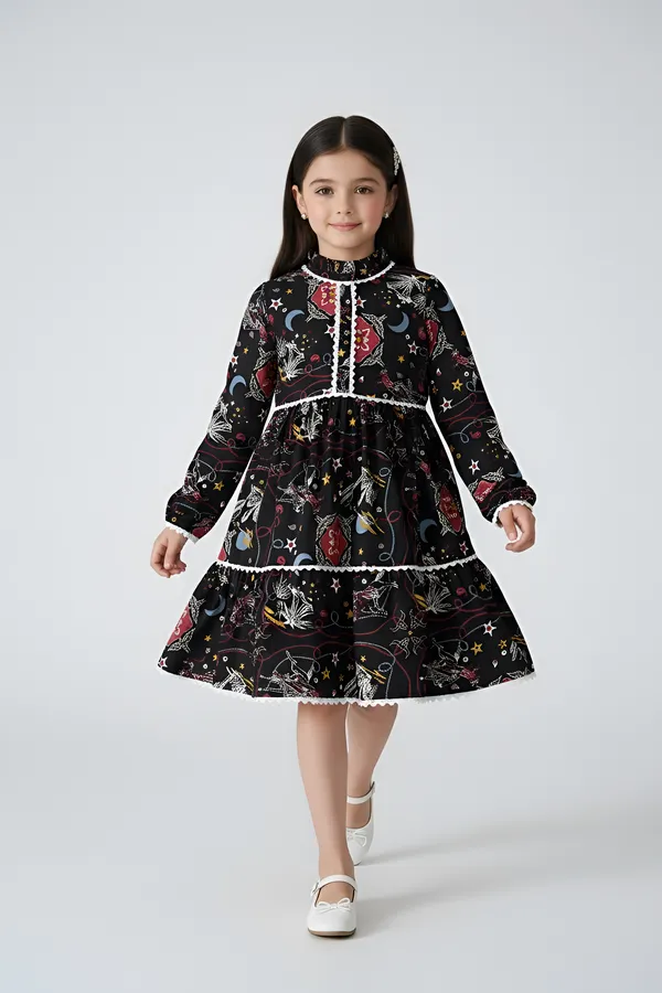 Bella_Moda_Cotton_Full_Sleeeves_Fit_And_Flare_Printed_Dress_Black