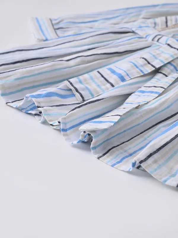 Bella_Moda_Baby_Girls_Striped_Dress_With_Shirt_Collar,_Pintuck_Detail_And_Waist_Tie