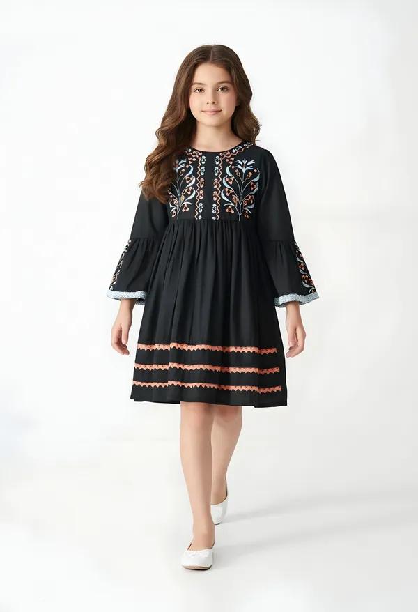 Bella_Moda_Cotton_Woven_Girls_Embroidered_Flared_Dress_With_Waist_Tie