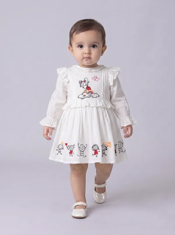 Baby_Girls_Embroidered_Cotton_Dress_With_Full_Sleeves_And_Floral_Print_White