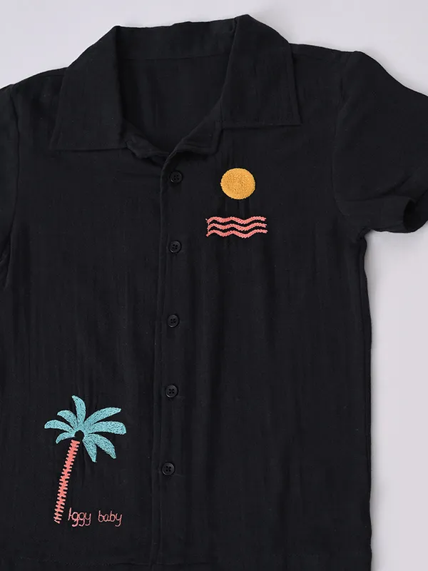 Bella_Moda_Cotton_Woven_Boys_Embroidered_Clothing_Set_Black
