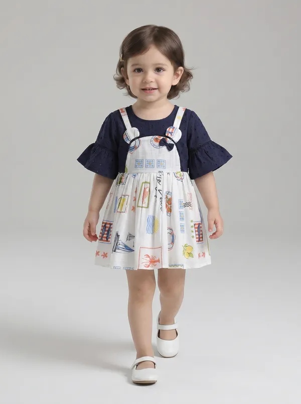Baby_Girls_Floral_Printed_Cotton_Woven_Dress_With_Bell_Sleeves_Navy_Blue