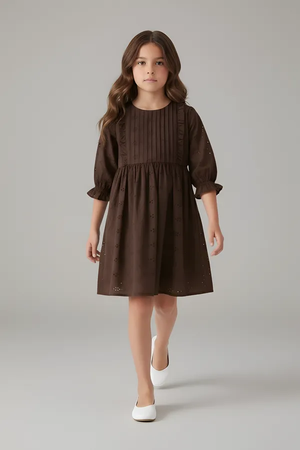 Bella_Moda_Cotton_Woven_Three_Fourth_Puffed_Sleeves_Floral_Designed_Dress