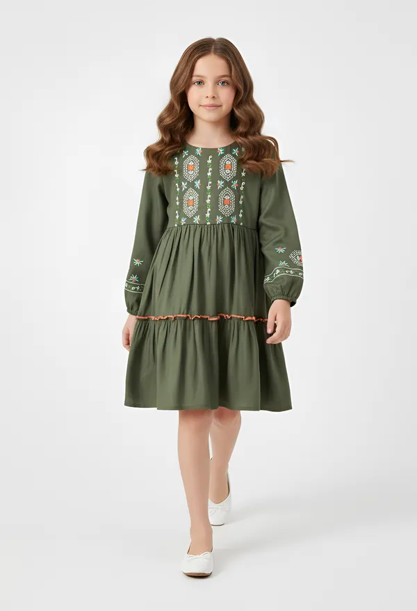 Bella_Moda_Cotton_Woven_Full_Sleeve_Floral_Embroidered_Fit_And_Flare_Dress_Green