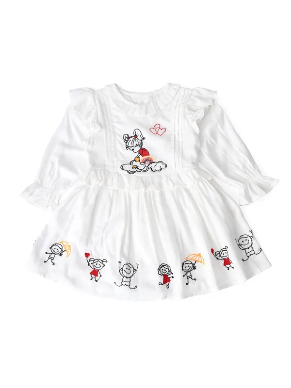 Baby_Girls_Embroidered_Cotton_Dress_With_Full_Sleeves_And_Floral_Print_White