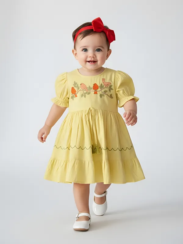 Bella_Moda_Girls_Embroidered_Bird_Motif_Cotton_Dress_With_Puff_Sleeves_And_Tassels