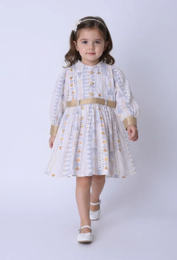 Bella_Moda_Girls_Fancy_Full_Sleeve_Dress_With_Contrast_Cuff_And_Belt