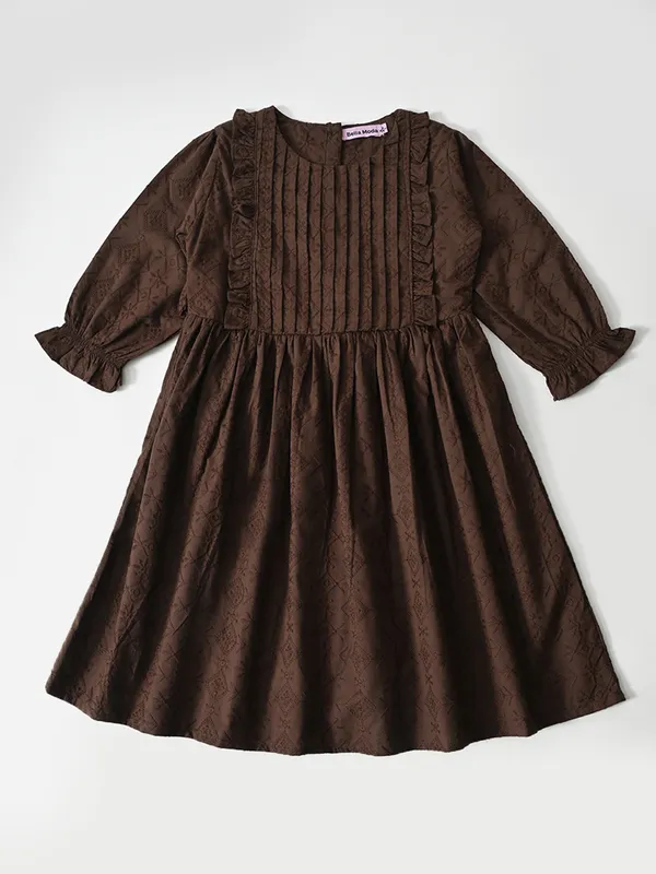 Bella_Moda_Cotton_Woven_Three_Fourth_Puffed_Sleeves_Floral_Designed_Dress
