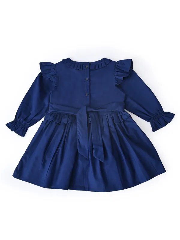 Baby_Girls_Embroidered_Cotton_Dress_With_Full_Sleeves_And_Floral_Print_Blue