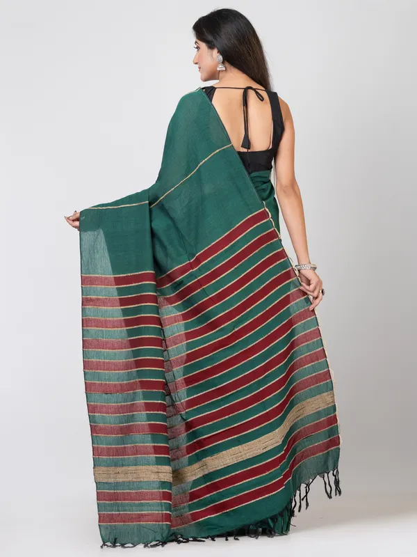 Green_And_Red_Handloom__Saree_For_Women