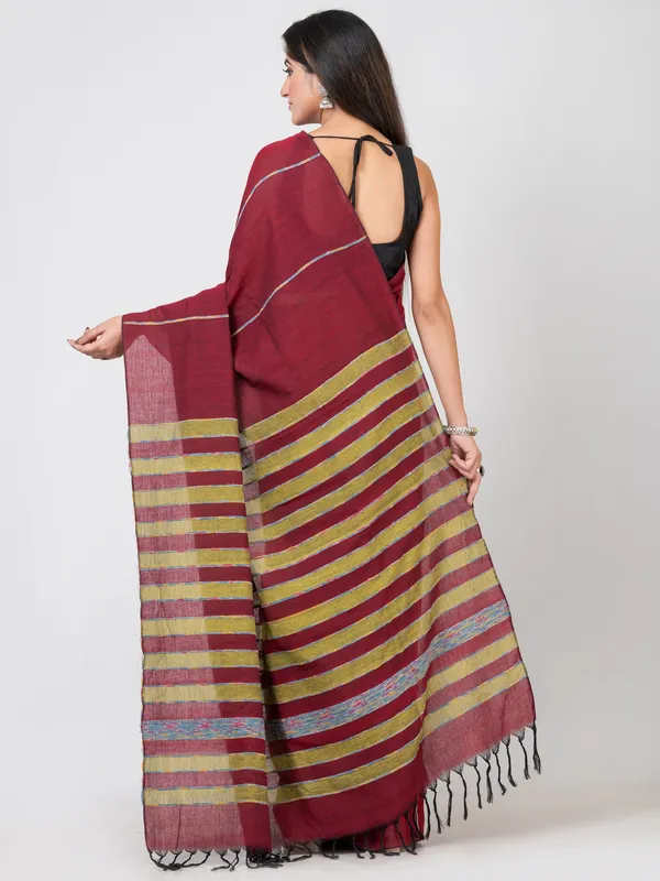 Maroon_Handloom__Saree_For_Women