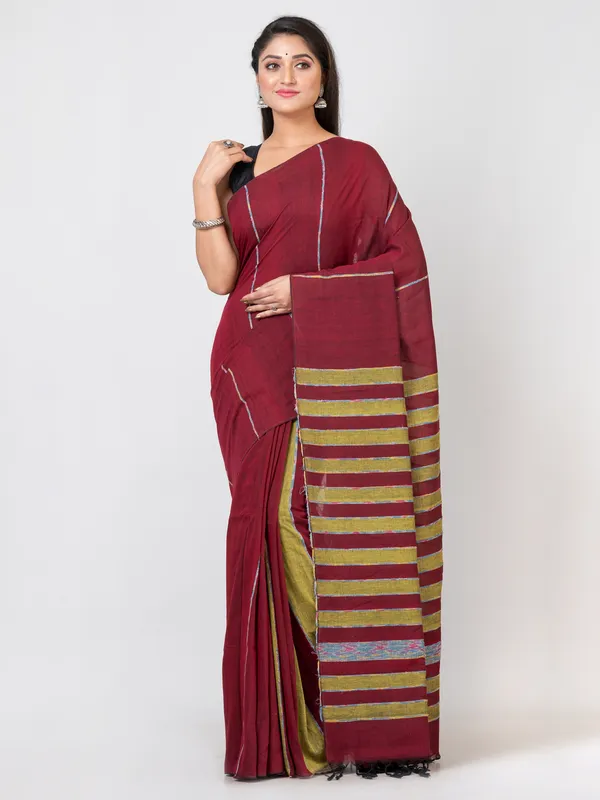 Maroon_Handloom__Saree_For_Women