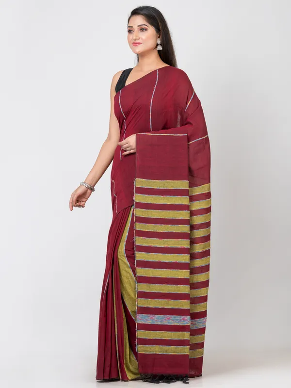 Maroon_Handloom__Saree_For_Women