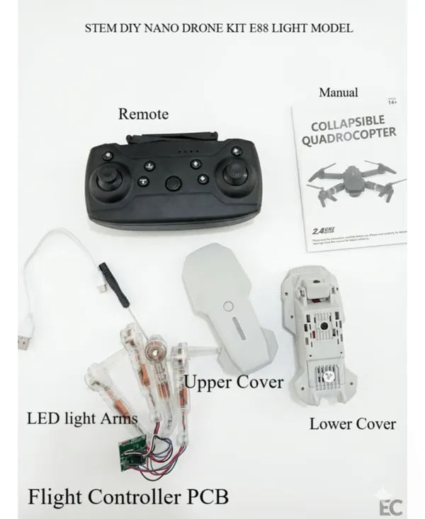 Diy_Nano_Drone_Kit(E88_Light_Edition)_|_Build_Your_Own_Mini_Drone_|_Stem_Educational_Rc_Kit_For_Kids_And_Beginners