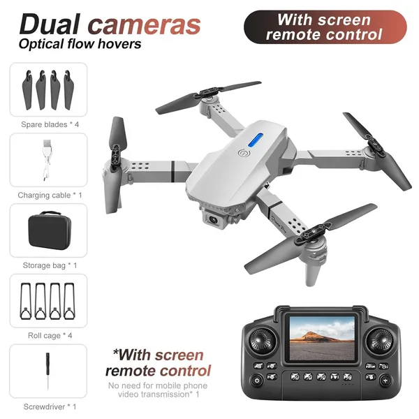 Diy_Nano_Drone_Kit_E88_Hd_Camera_Drone_With_Screen_Remote_Controller_|_Gesture_Control_|_Rc_Foldable_Drone