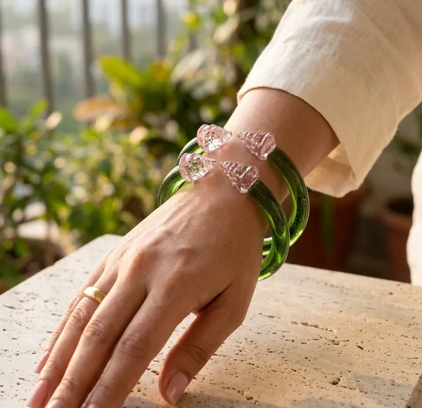 Green_Bangle_Set_With_Pink_Embellishments_For_Women_Pack_Of_2