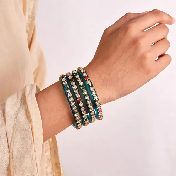 Blue_Embellished_Bangle_Set_For_Women_Pack_Of_4