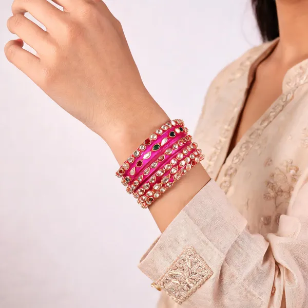Pink_Embellished_Bangle_Set_For_Women_Pack_Of_4