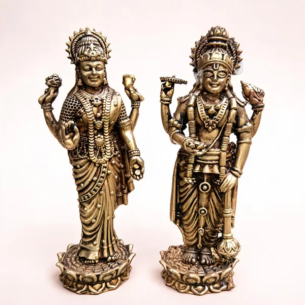 Vishnu_Lakshmi_Antique_Finish_Decorative_Idol_Set