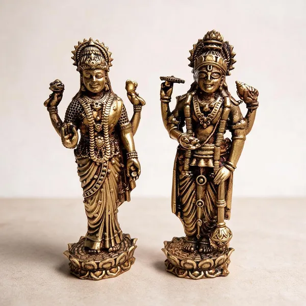 Vishnu_Lakshmi_Antique_Finish_Decorative_Idol_Set
