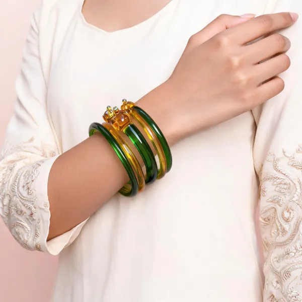 Green_Yellow_Glass_Bangles_Set_For_Women_Pack_Of_4