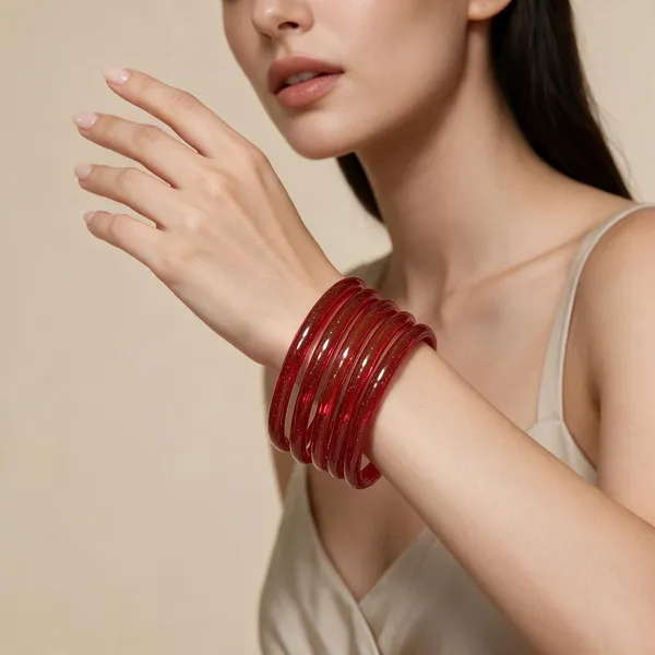 Red_Glitter_Finish_Bangle_Set_For_Women_Pack_Of_4
