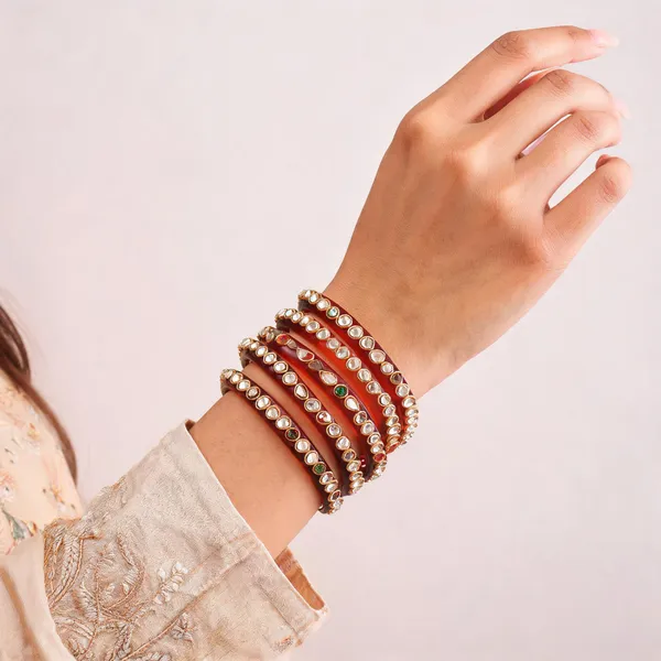 Red_Stone_Embellished_Bangle_Set_For_Women_Pack_Of_4