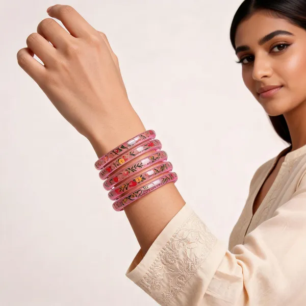 Pink_Glass_Floral_Print_Bangles_For_Women_Pack_Of_4