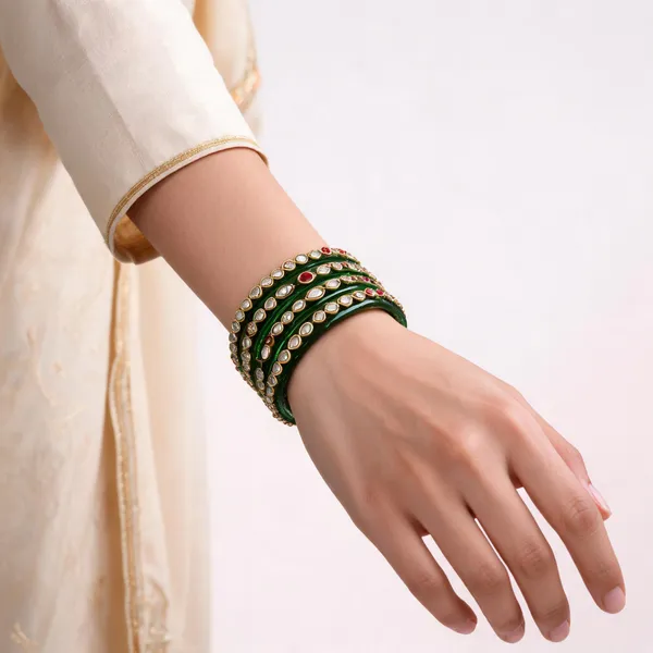 Green_Embellished_Bangle_Set_For_Women_Pack_Of_4