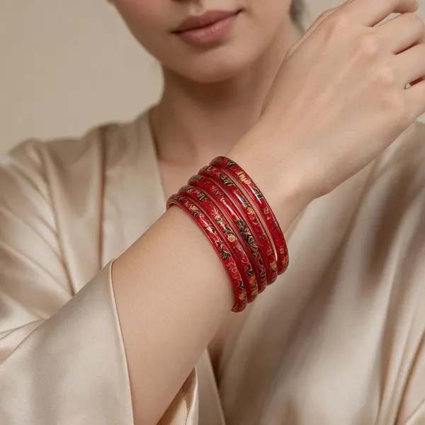 Multicolour_Floral_Pattern_Bangles_For_Women_Pack_Of_4