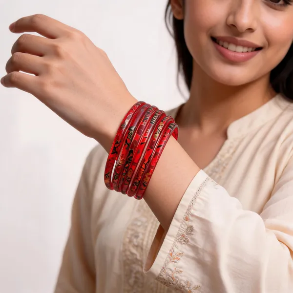 Red_Floral_Pattern_Bangle_Set_For_Women_Pack_Of_4